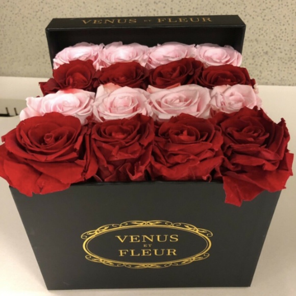 Venus Et Fleur Red Pink Roses Small Square Box